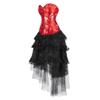 Hengzhifeng Women Renaissance Party Print Bustier Corset Top with Tulle Skirt (Large,Red) view 2