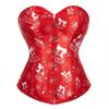 Hengzhifeng Women Renaissance Party Print Bustier Corset Top with Tulle Skirt (Large,Red) view 4