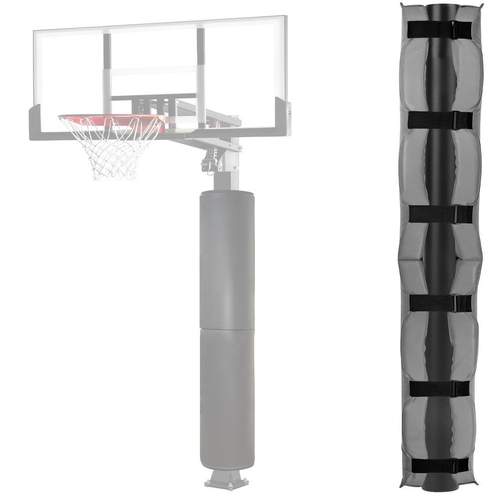 72" Tall Basketball Pole Pad, All-Weather Round Basketball Pole Padding Outdoor, 2" Thick Heavy Duty Wrap-Around Protective Pads for Adjustable & Fixed Height Basketball Hoop Poles