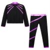 Huimingda Kids Girls Figure Skating Outfit Shiny Ice Skating Jacket with Athletic Leggings Sets Performance Dancewear Purple 16 Years view 3