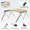 KEMIMOTO Bimini Top for Boat, Bimini Tops Cover 600D Marine Grade Canvas Boat Canopy with 6ft Length 54 in - 96 in Width 46 in Height, Includes Mounting Hardware, Straps Rear Support Poles view 3