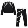 Huimingda Kids Girls Figure Skating Outfit Shiny Ice Skating Jacket with Athletic Leggings Sets Performance Dancewear Silver 14 Years view 1