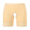 Agoky Women's Lace Trim Boyshort Panties Sissy Lingerie Boxer Briefs Hipster Crotchless Undershorts Nude XX-Large view 3