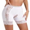Agoky Women's Lace Trim Boyshort Panties Sissy Lingerie Boxer Briefs Hipster Crotchless Undershorts White Large view 4