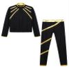 Huimingda Kids Girls Figure Skating Outfit Shiny Ice Skating Jacket with Athletic Leggings Sets Performance Dancewear Gold 6 Years