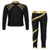 Huimingda Kids Girls Figure Skating Outfit Shiny Ice Skating Jacket with Athletic Leggings Sets Performance Dancewear Gold 6 Years view 2