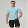 Pausel Men's Rash Guard Swim Shirts Short Sleeve UV Sun Protection Quick Dry UPF 50+ SPF Fishing Beach Water Shirt Light Blue/Navy Blue 3XL view 3