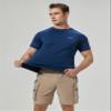 Pausel Men's Rash Guard Swim Shirts Short Sleeve UV Sun Protection Quick Dry UPF 50+ SPF Fishing Beach Water Shirt Light Blue/Navy Blue 3XL view 4