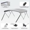 KEMIMOTO Bimini Top for Boat, Bimini Tops Cover 600D Marine Grade Canvas Boat Canopy with 6ft Length 54 in - 96 in Width 46 in Height, Includes Mounting Hardware, Straps Rear Support Poles view 3