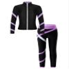 Loodgao Kids Girls Long Sleeve Figure Skating Jacket with Pants Set 2 Piece Tracksuit Ice Skating Gym Running Sports Suit Purple 8 Years view 2