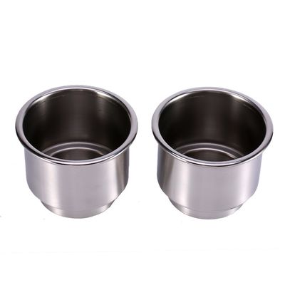 2Pcs Stainless Steel Cup Drink Bottle Holder Silver For Marine Boat Yacht RV Camper - Rust-Resistant and Versatile Beverage Storage