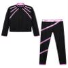 Huimingda Kids Girls Figure Skating Outfit Shiny Ice Skating Jacket with Athletic Leggings Sets Performance Dancewear Pink 16 Years view 3