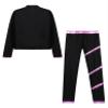 Huimingda Kids Girls Figure Skating Outfit Shiny Ice Skating Jacket with Athletic Leggings Sets Performance Dancewear Pink 16 Years view 4