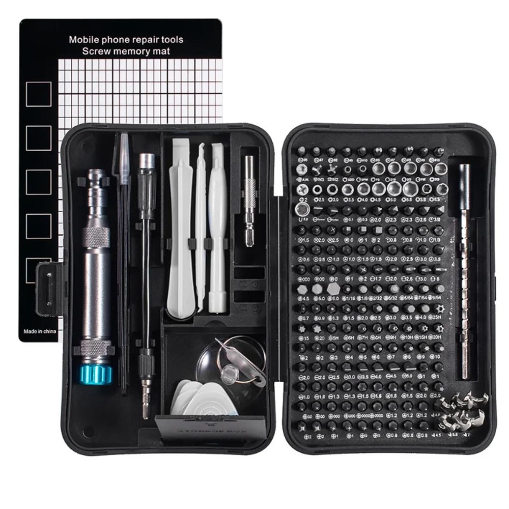 170 In 1 S2 Steel Aluminum Handle Screwdriver Set Telecommunication Maintenance Mobile Phone Screwdriver Tool Multi-purpose (Color : Gray)
