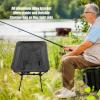 XHTLLO Camping Chair, Elastic Silk Oxford Cloth Ergonomic Design Camping Table, Simple More Stable Detachable Folding Chwith Storage Bag, for Outdoor, Beach[Black] view 3