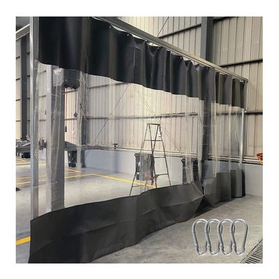 Rygcrud Clear Tarp Curtain, Outdoor Waterproof Vinyl Curtains with Eyelets, Transparent Room Divider Panel Partition for Workshops, Pergola, Custom (Color : Gray Side, Size : 2.8x2.4m)