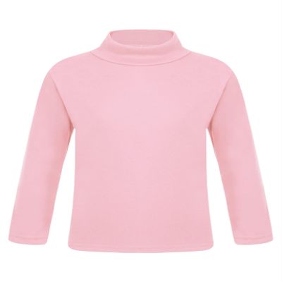 Shinsto Kids Boys Girls Turtleneck Long Sleeve Shirt Winter Autumn Thermal Underwear Tops Casual T-Shirts Pink 11-12 Years