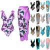 Sales Today Only Plus Size Swimsuit for Women Casual One Piece Bathing Suits Bikini Ties Swimsuits Fashion Pretty Print Tankini Set Black one Piece Swimsuits for Women view 4
