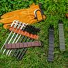 VANZACK 8pcs Outdoor Camping Tent Poles Pop up Tent Stakes Peg Sleeve Leather Stake Holder Storage Organizer Bag view 2