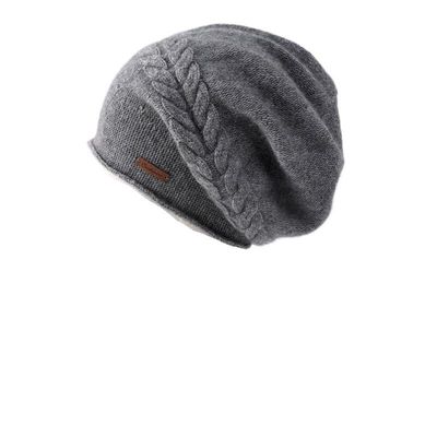 100% Cashmere Beanies Hat for Women Winter Knitted Solid Twist Warm Soft Slouchy Headgears Hats Ear Protect Skullies Bonnet (Color : Gray, Size : One Size)