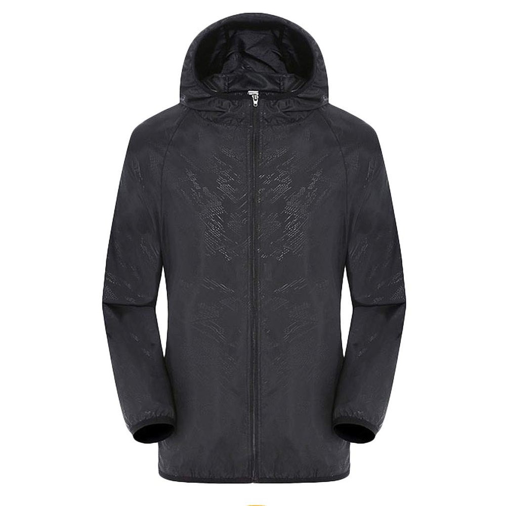 xoxingysm Mens Cycling Running Rain Jacket Lightweight Waterproof Biking Hiking Windbreaker Raincoat Ultra-Light Packable Black