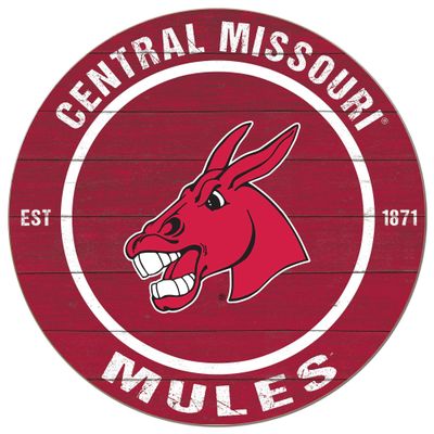 KH Sports Fan Central Missouri Mules Colored Circle Sign, 20x20 Inches, Mules Decor for Dorm, Bedroom, Fan Cave, Living Room; Display Your Team Spirit with This Unique Central Missouri Mules Wall Art