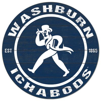 KH Sports Fan Washburn Ichabods Colored Circle Sign, 20x20 Inches, Ichabods Decor for Dorm, Bedroom, Fan Cave, Living Room; Display Your Team Spirit with This Unique Washburn Ichabods Wall Art