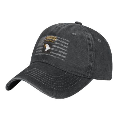 Army 101st Airborne Ranger Tabs Denim Trucker Hat Baseball Cap for Men Cowboy Dad Black