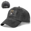 Army 101st Airborne Ranger Tabs Denim Trucker Hat Baseball Cap for Men Cowboy Dad Black view 3