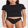 hanky panky Women's Signature Lace High Cut Thong, Black, XS view 4