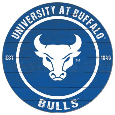 KH Sports Fan Buffalo Bulls Colored Circle Sign, 20x20 Inches, Bulls Decor for Dorm, Bedroom, Fan Cave, Living Room; Display Your Team Spirit with This Unique University at Buffalo Bulls Wall Art