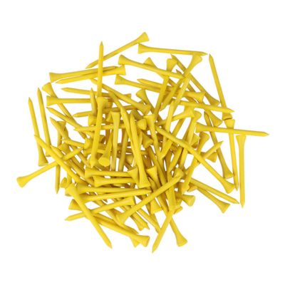 WOONEKY 100pcs Yellow Wooden Golf Tees Yards Tees for Outdoor Sports and Design for Driving Range and Practice Sessions
