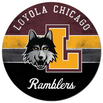 KH Sports Fan Loyola Chicago Ramblers Multi-Color Retro Circle Sign, 20x20 Inches, Ramblers Decor for Dorm, Fan Cave, Living Room; Display Your Team Spirit with This Loyola Chicago Ramblers Wall Art