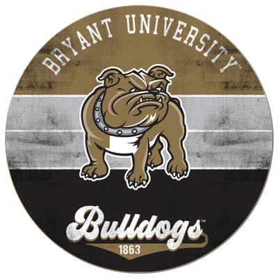 KH Sports Fan Bryant Bulldogs Multi-Color Retro Circle Sign, 20x20 Inches, Bulldogs Decor for Dorm, Fan Cave, Living Room; Display Your Team Spirit with This Unique Bryant Bulldogs Wall Art