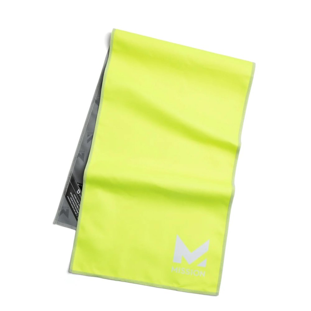 MISSION Original Cooling Towel, Safety Yellow - Soft, Durable Microfiber - Cools Up to 2 Hours - UPF 50 Sun Protection - Machine Washable