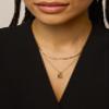 PAVOI CZ Dainty Initial Letter Chain Double Pendant Necklace, White Gold, D view 3
