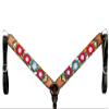 BAR H EQUINE Western Horse Floral Embroidery Design Genuine American Leather Breast Collar view 2