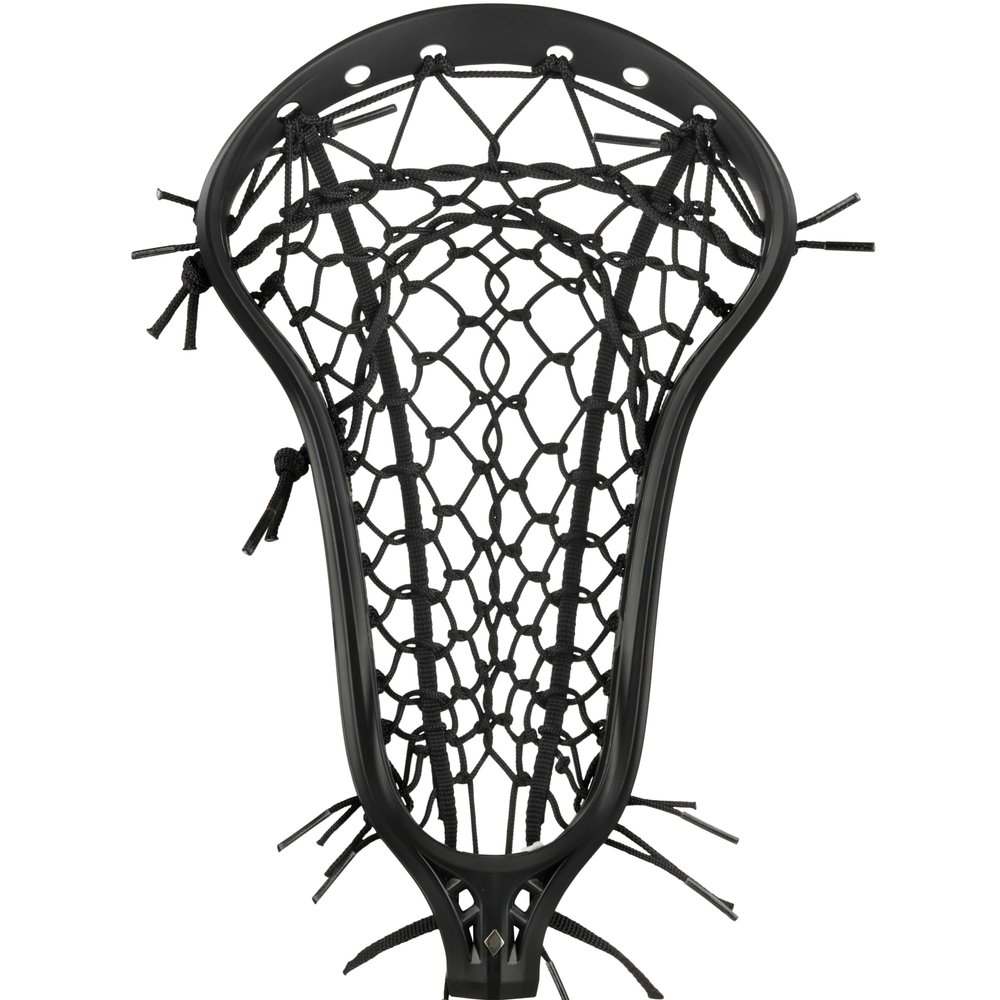 Womens Mark 2 Midfield Lacrosse Head Strung with Tech Trad (High Pocket - Black/Black)