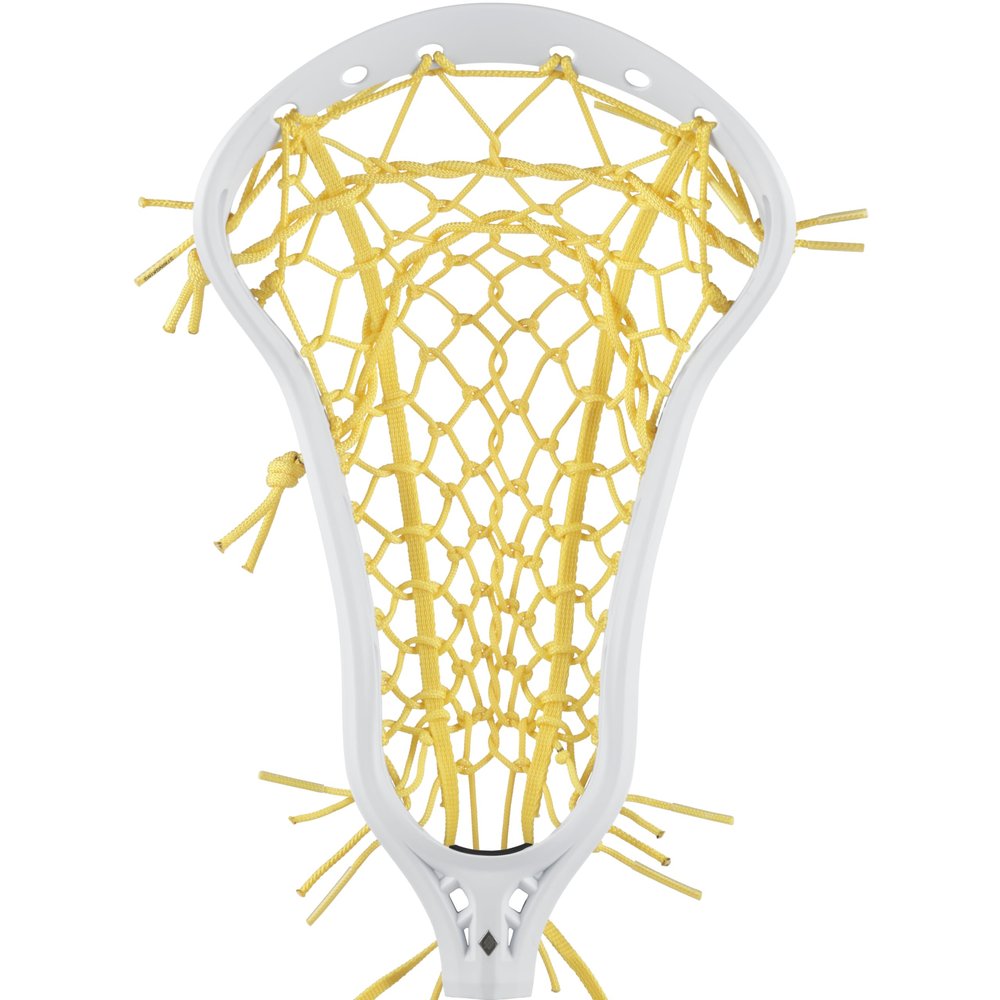 Womens Mark 2 Offense Lacrosse Head Strung with Tech Trad (High Pocket - White/Yellow)