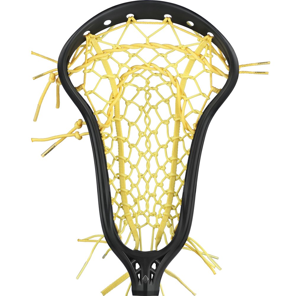 Womens Mark 2 Midfield Lacrosse Head Strung with Tech Trad (High Pocket - Black/Yellow)
