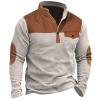 ZYXTIM Men's Fleece Lined Long Sleeve Shirts Midweight Thermal Top Anti-Static Crew Neck Workout Base Layer Cold Weather(Khaki02,3X-Large) view 1