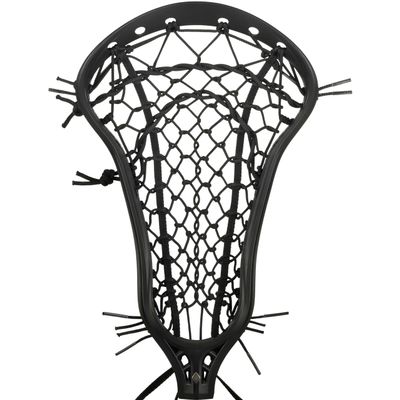 Womens Mark 2 Offense Lacrosse Head Strung with Tech Trad (Mid Pocket - Black/Black)