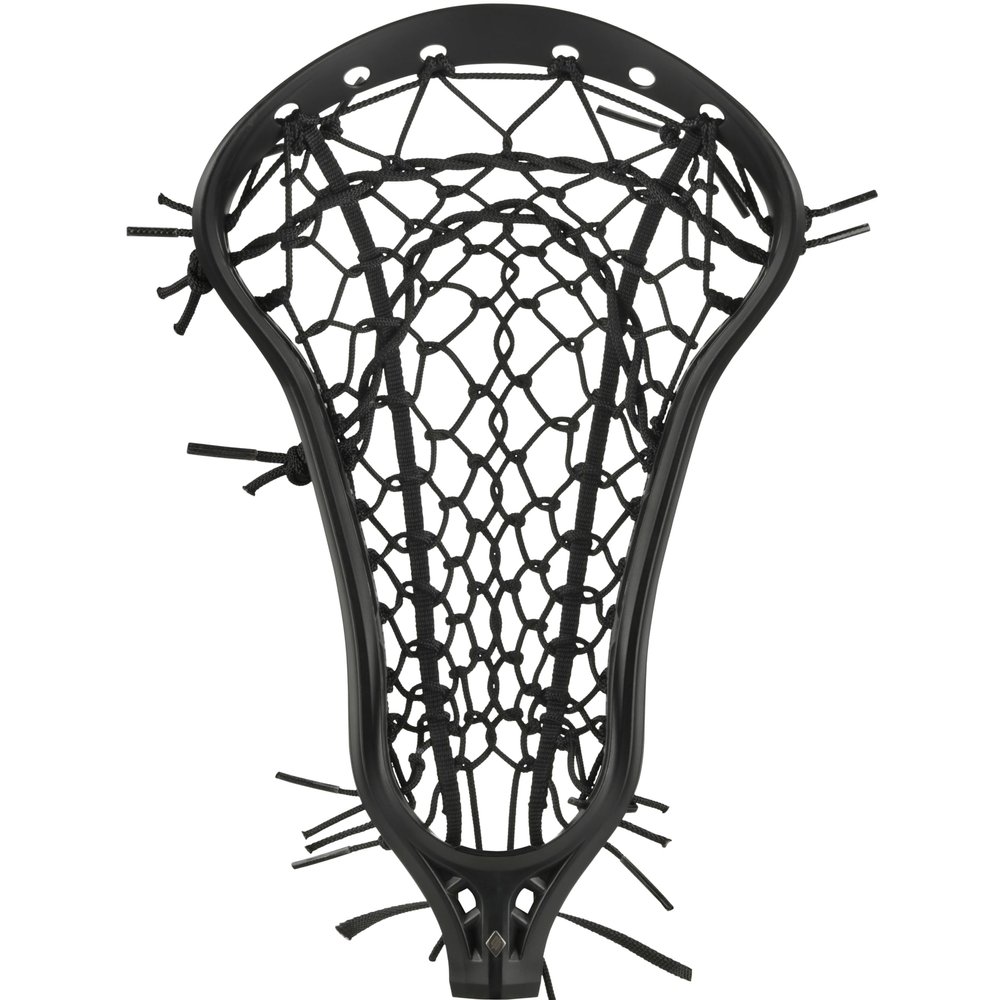 Womens Mark 2 Offense Lacrosse Head Strung with Tech Trad (High Pocket - Black/Black)