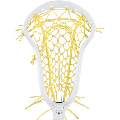 Womens Mark 2 Defense Lacrosse Head Strung with Tech Trad (High Pocket - White/Yellow)