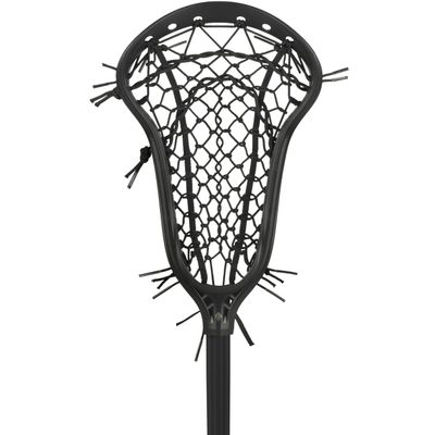 StringKing Womens Complete 2 Pro Defense Lacrosse Stick - Tech Trad Pocket - Metal 3 Pro Shaft (Mid Pocket - Black/Black)