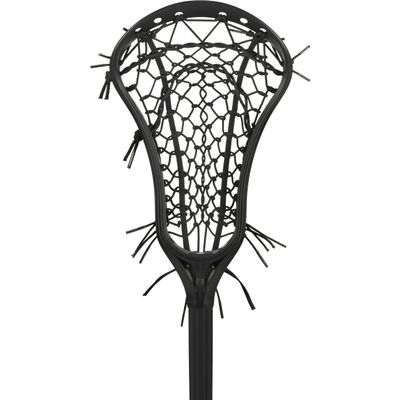 StringKing Womens Complete Lacrosse Stick - Tech Trad Pocket - Metal 2 Shaft (Mid Pocket - Black/Black)
