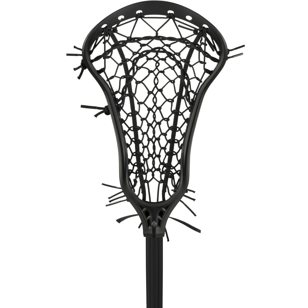 StringKing Womens Complete 2 Pro Offense Lacrosse Stick - Tech Trad Pocket - Metal 3 Pro Shaft (High Pocket - Black/Black)