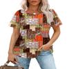 Blouses for Women Dressy Casual Puff Short Sleeve Loose Summer T Shirts Boho Tops Fashion Clothing L view 2
