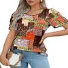 Blouses for Women Dressy Casual Puff Short Sleeve Loose Summer T Shirts Boho Tops Fashion Clothing L view 3