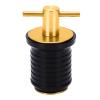 Boat Twist Drain Plug, 1" Marine Brass Screw Type Compression Plug Coolers Hulls Livewell Bilge Transom, Locks in Place for Yacht view 1